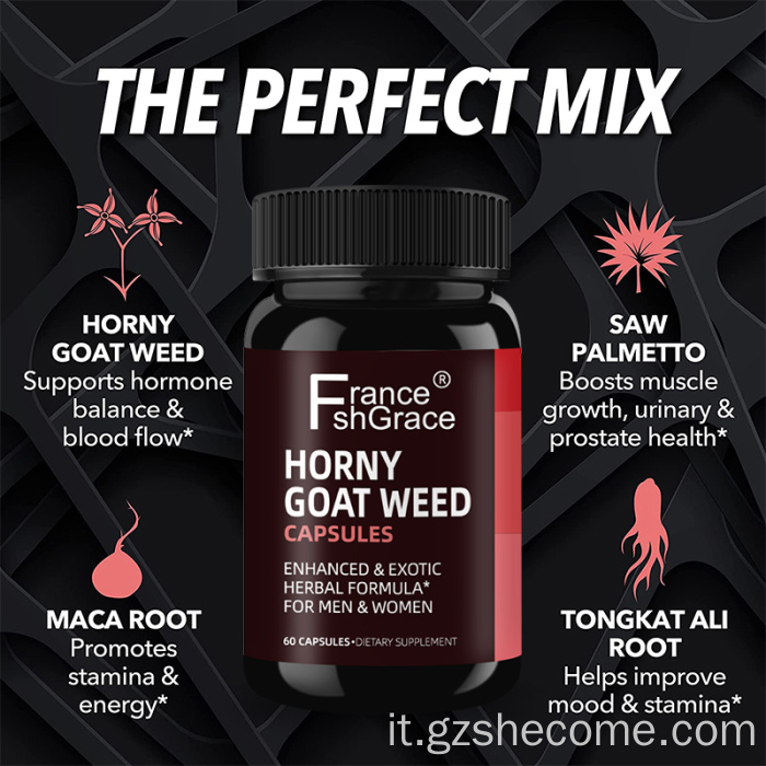 Supplemento di salute delle erbe Honey Goat Weed con Maca